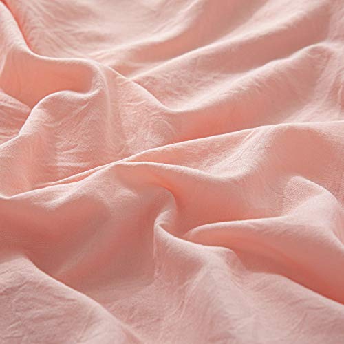 MOVE OVER Pink/Peach Pom Poms Pillow Case, Pink Standard Pillowcases Set of 2, 100% Washed Microfiber, Pink Girls Ball Fringe Pillow Shams, 2 Pack (Standard, Pink/Peach)