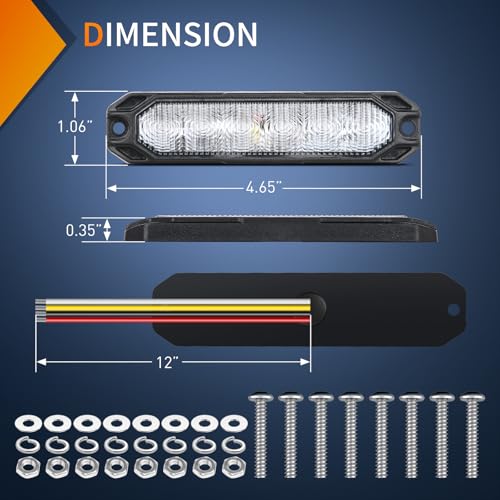 Image of Nilight 6 LED Emergency Strobe Lights 4PCS Blue