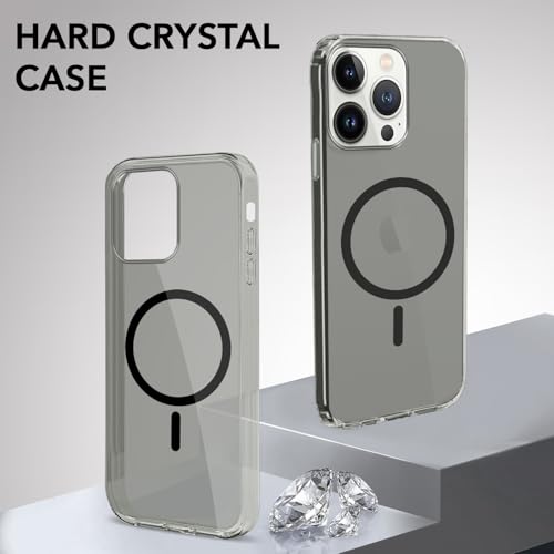Image of Jkobi Lifetime Anti-Yellow MagSafe Compatible Clear Back Cover Case for Apple iPhone 14 Pro (Sleek Hard Crystal | Shockproof and Camera Protection)
