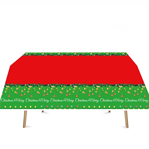 41Pcs Christmas Party Supplies ,Include 20 Plates, 20 Napkin And 1Pcs Tablecloth,Used For Christmas Party Decoration（Red And Green） #TOP4