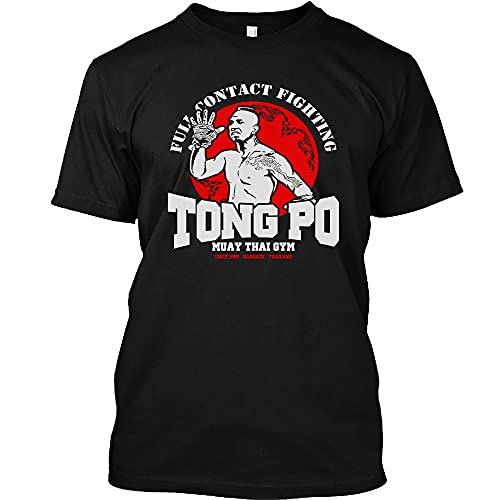 Tong Po Muay Thai Gymer Van Damme Karate Kick Boxinger MMA Blood in Blood Out Unisex Tshirt (Black - L)