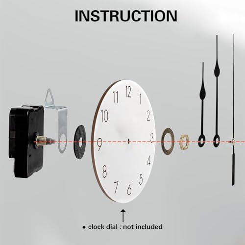 Silent Quartz Clock Movement, Long and Short Shaft with Hands Battery Powered, Wall Clock Mechanism Motor Replacement DIY Repair Parts