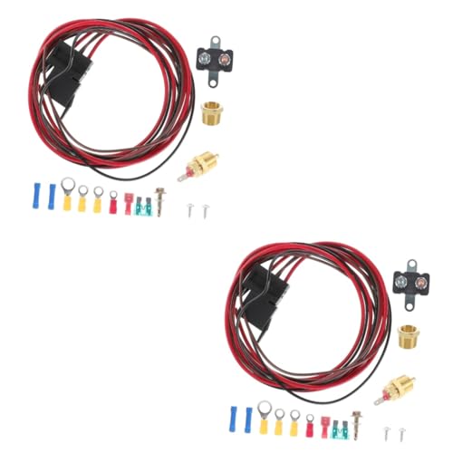 ULTECHNOVO 2sets Electric Fan Relay Kit Thermostat for Automotive Cooling System Activation Easy Installation Relay Compatible Fans