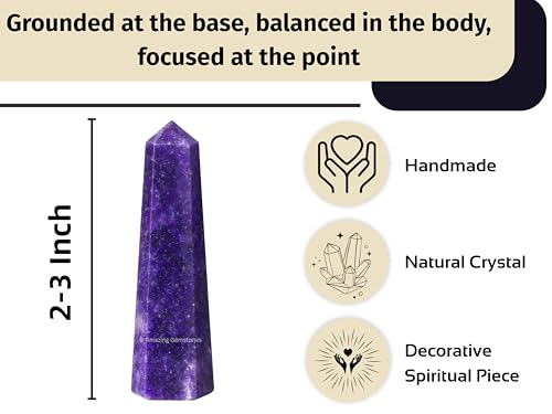 Image of Amazing Gemstone Lepidolite Crystal Towers ~ Natural Healing Crystal Point Obelisk for Reiki Healing and Crystal Grid (2 inch to 3 inch INCH)