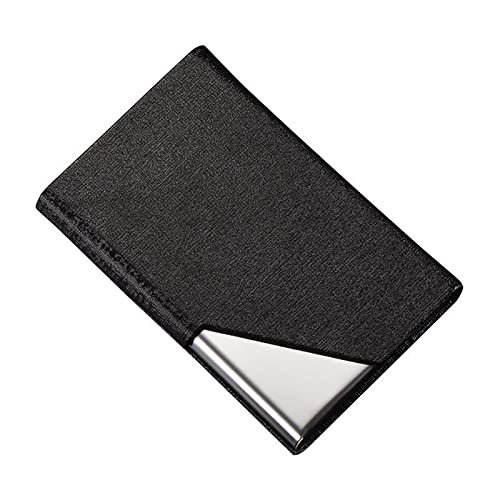 saizone Porte-Cartes de Visite, Etui Carte de Visite Acier Inoxydable, Portefeuille pour Cartes de crédit et d'identité avec Fermeture magnétique,pour Les Voyages et Les Affaires - Noir