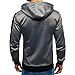 Maiyifu-GJ Men's Stripe Slim Athletic Hoodies Color Block Pullover Hoodie Contrast Color Hooded Sweatshirt with Kanga Pockets (Dark Grey,Large)