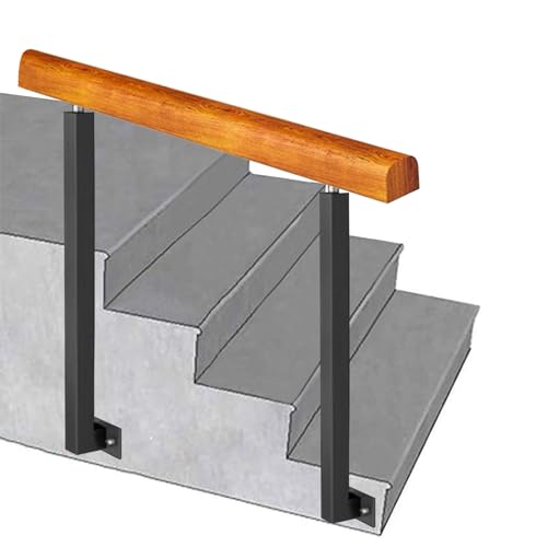 Rampes pour marches extérieures réglables en fer forgé noir de hauteur 95 cm