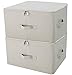 iwill CREATE PRO Jumbo Contenitori Pieghevoli di stoccaggio in Linea, Tide Up Your Closet, Convenient Storage Bin con Lid, Beige, Confezione 2