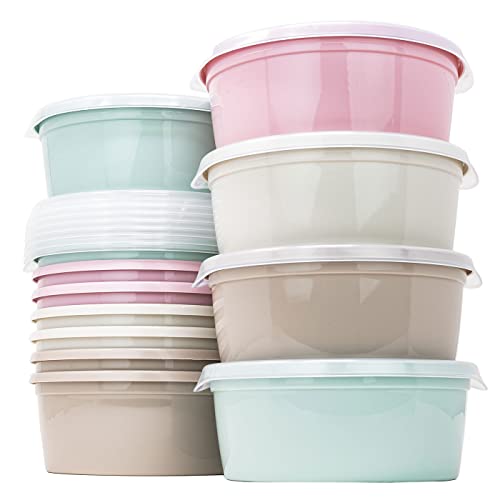 QILZO® Pack de 12 Fiambreras de Alimentos 1L, Tuppers redondos de plástico, Sin BPA, Táper Apto para Microondas, Lavavajillas, Congelador, Recipientes con Tapa. Fabricado en España Cover