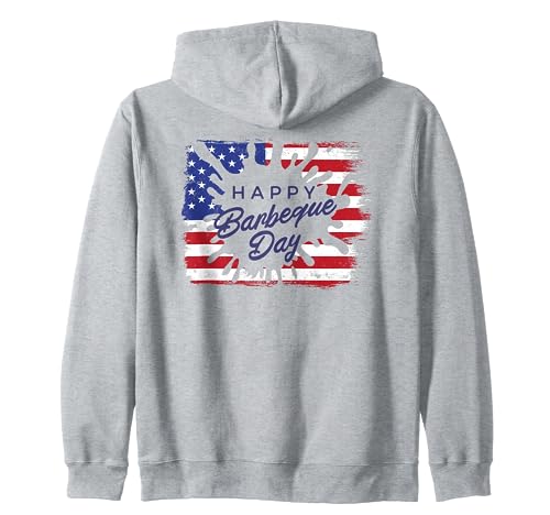 Bandera estadounidense Happy Barbecue Day Sudadera con Capucha