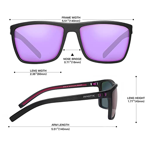 Image of ZENOTTIC Polarized Sunglasses for Men Lightweight TR90 Frame UV400 Protection Square Sun Glasses