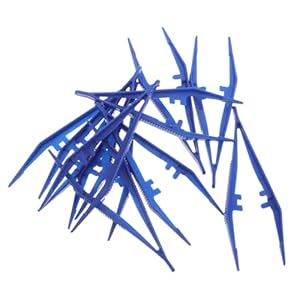 LIGIGWASH 50 Stück Präzisionspinzetten Kunststoff blau