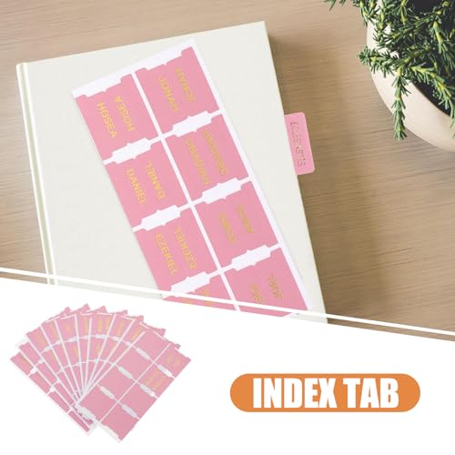 Etiquetas de índice bíblicas de cuero rosa para evitar dañar páginas de libros escolares 3