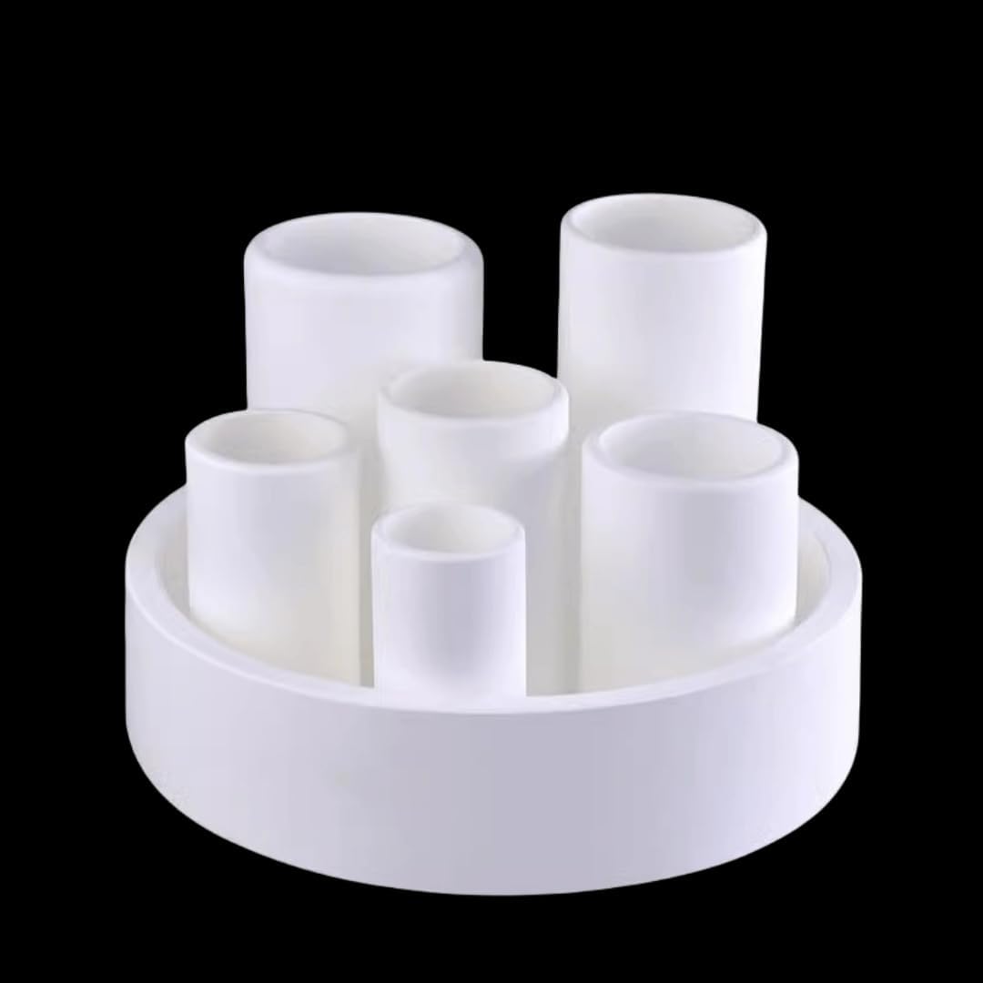 MgO Cylindrical Crucible, High Temp Ceramic for Lab Melting and Sintering 2pcs 33×55mm 29mL