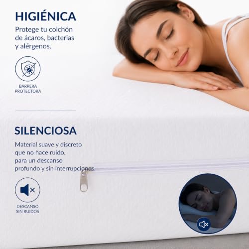 Funda de colchón acolchada de algodón 105x190 con cremallera transpirable 5