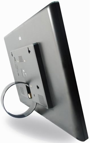 Артка view of the Nixplay Digital Photo Frame showing the circular stand attached