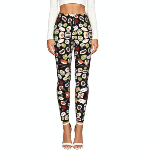 Leggings de compresión para mujer que moldean la figura con diseño de sushi 2