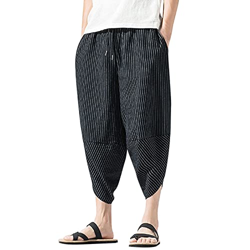 Yowablo Pantalon d'été Remise en Forme Pantalon Meuble Linge Jogger Hommes Pantalon Pantalon Occasionnel Harem Pantalon pour Homme Portefeuille Chaine Homme