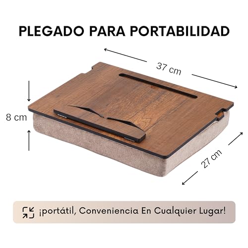 Miniatura 2 de Vigo Wood Soporte De Libros De Madera Ajustable - Mejora Tu Experiencia De Lectura Con Artesanía Premium Y 5 Ángulos Para Comodidad Óptima - Compartimento De Almacenamiento Para Libros, Tablets