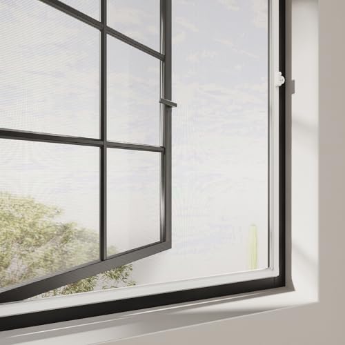 Cocoon Fliegengitter Fenster 85 x 105, Insektenschutz Alurahmen, Mückennetz Fenster - Weiß