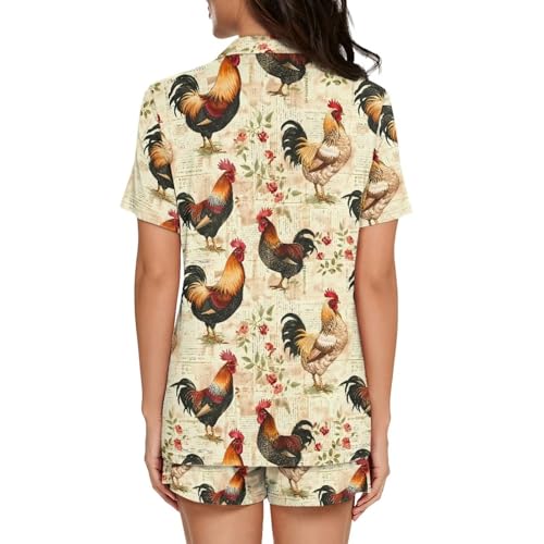 Image of Women's Short Sleeve Sleepwear Pajamas Nightwear with Pockets | skin-friendly breathable material resists pilling fading and deformation after repeated washing