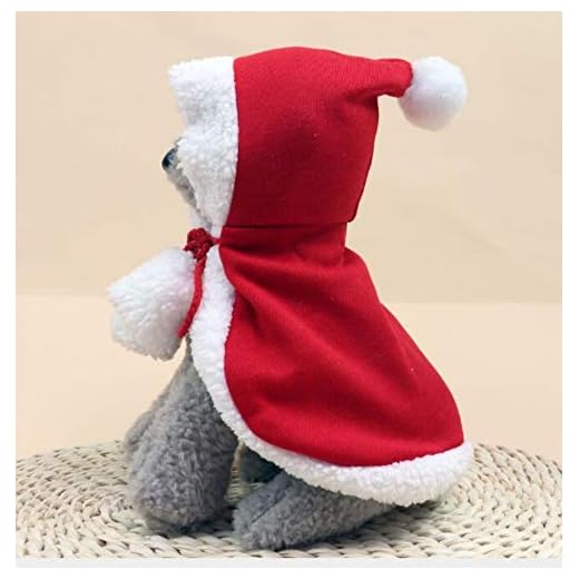 kungfu Mall 1 Juego de Gorro de Navidad para Mascotas, Gorro de Navidad Ajustable de Papá Noel con Capas, Disfraz de Gato, Capa roja para Perro