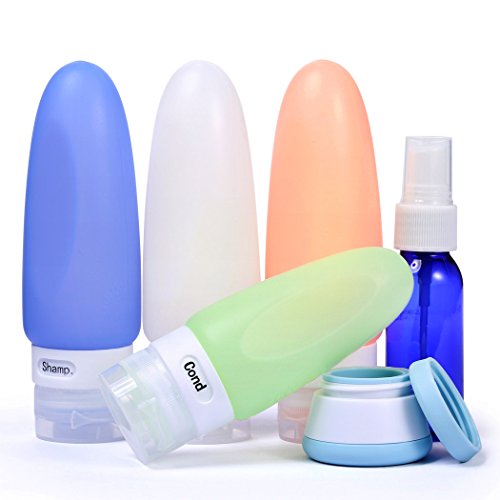 Valourgo Travel Bottles TSA Approved Silicone Travel Containers Set for Liquid - Reusable Travel Tubes for Cosmetic Toiletries Shampoo(3 oz or 2 oz)â€¦