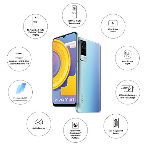 Image of Vivo Y31 (Ocean Blue, 6GB, 128GB Storage) with No Cost EMI /Additional Exchange Offers