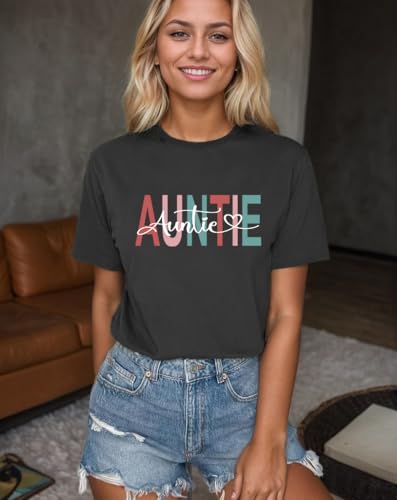 Aunt Shirt for Women Cool Aunts Club T Shirts Gift for Auntie Shirts Auntie Life Cute Short Sleeve Casual Tee Tops3