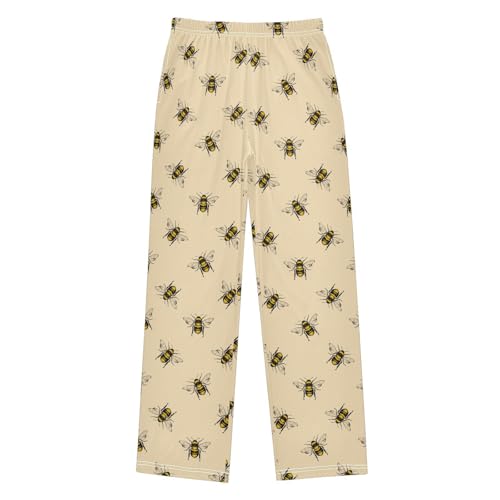 Pajama Pants Soft Lounge Pants with Pockets Bee Sleepwear Bottoms 6-14 Year