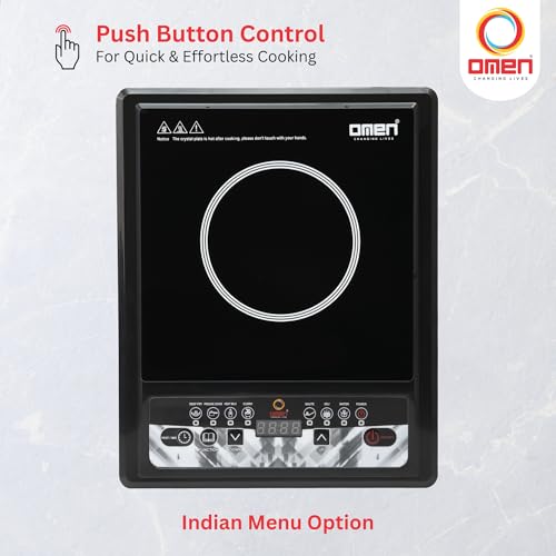 Image of Omen Changing Lives 2000W Induction Cooktop | Push-Button Controls | Auto Shut-Off & Overheat Protection | Digital Display | 7 Preset Cooking Modes | BIS Approved | 1-Year Warranty