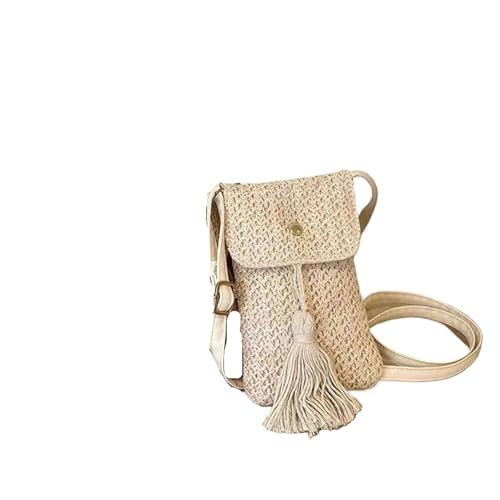 Sac de plage en paille tressée idéal pour promener son téléphone en vacances