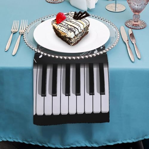 Servilletas de Tela con Notas Musicales Piano Keys 4 Piezas miniatura 4