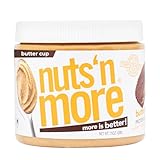 Nuts ‘N More Butter Cup Peanut Butter Spread - High Protein, Low Carb, Low Sugar, Gluten Free, Non-GMO, All-Natural Nut Butter Snack (15oz Jar)