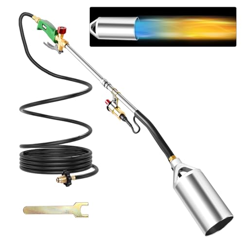 Sondiko Propane Torch Weed Burner Heavy Duty Blow Torch High Output Weed Torch with 11.5FT Hose Weed Torches for Outside(Propane Tank Not Included)