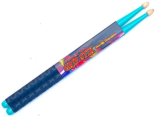 Grip Stix 13" Long Turquoise Sparkle Non-Slip Grip Drumsticks - Ideal For Drumming, Cardio Fitness, Aerobic & Workout Exercises #TOP2