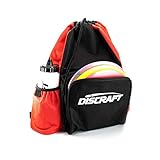 Discraft Drawstring Bag for Disc Golf, Lightweight & Durable, Beverage and Side Pockets, Pick Color Blue