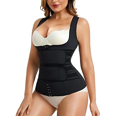 RACELO Waist Trainer Vest for Women Tummy Control Shapewear Waist Cincher Slim Body Shaper Girdle Underbust Corset, Black, Large Cover
