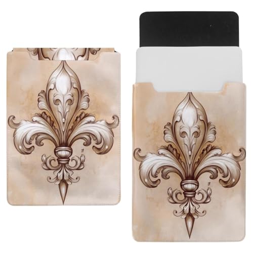 Housse PC fleur de lys rétro 13,8x10,2'' - Pochette ordinateur aux finitions haut de gamme
