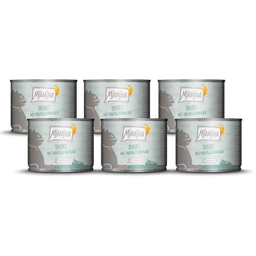 MjAMjAM Insekt mit vorzüglichem Kalb 6x200 g, 1er Pack (1 x 1200 g) & Premium Nassfutter für Katzen - Mixpaket 3, 6er Pack (6 x 200 g)