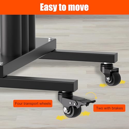 TRUSOON Movable Weight Plate Rack, Heavy Duty Olympic Plate Rack for 1 or 2-Inch Plates with 2 Barbell Holders, Bumper Plate Storage with Locking Wheels for Garage, Home Gym by TRUSOON - Image 4