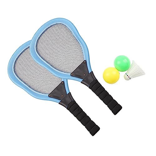 HANABASS 5 Piezas Conjunto Raquetas para Incluye Raquetas de Bádminton Bola de Bádminton y Oceánicas para Playa y Jardín Juguetes de Exterior para Color Azul Color Aleatorio