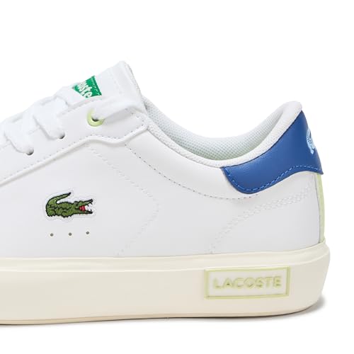 Lacoste Junior's Powercourt Sneakers, White & Blue, 4 - Image 4