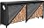 AMAGABELI GARDEN & HOME 8ft Firewood Log Rack With Cover Combo Set Waterproof Outdoor Log Holder Fireplace Heavy Duty Wood Stacker Patio Pit Storage Steel Tubular Pile Rack Tool Accessories Black