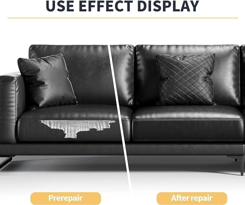 Image of Self-Adhesive Genuine Leather Repair Patch 12 inchx24 inch Inch Durable Leather Sheet for Sofa, Couch, Furniture, Car Seats, and Jackets Waterproof DIY Upholstery Repair Tape (Dark Brown)