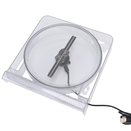 Hamwesh Ventilador de Holograma 3D, Pantalla Holográfica de 5,5 Pulgadas con 128 Cuentas LED, Holográfico de Resolución 2000x128 para Negocios, Halloween, Navidad