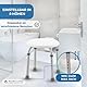 Mobiclinic®, Duschhocker, Höhenverstellbar, Faro, Duschhocker für Senioren, Duschhilfe, Badestuhl für Behinderte, rutschfest, Sicher und Stabil, Leichtgewicht, Aluminium