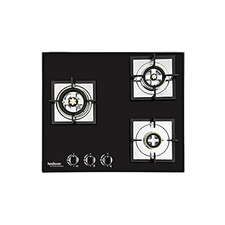 Hindware Gloria Plus Stainless Steel 3 Burner Gas Stove (Black)