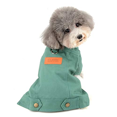 Ranphy Denim Pet Clothes Small Dog Jeans Jacket Cool Boy Puppy Cat Coat Cold Weather Doggie Shirt Winter Fall Doggy Two Leg Outfit Chihuahua Poodle Vivid Colorful Overall Costume Yellow Green L #TOP1