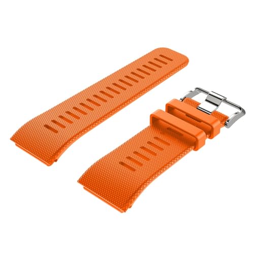 Armband Kompatibel mit Garmin Vivoactive HR Uhrenarmband Ersatz, Sport Silikonarmband Replacement Wechselarmband Ersatzarmband f&uuml;r Garmin Vivoactive HR Fitnessuhr (Schwarz/Orange)